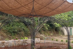 pergola structure acier toile fibre coco  agrément vignes